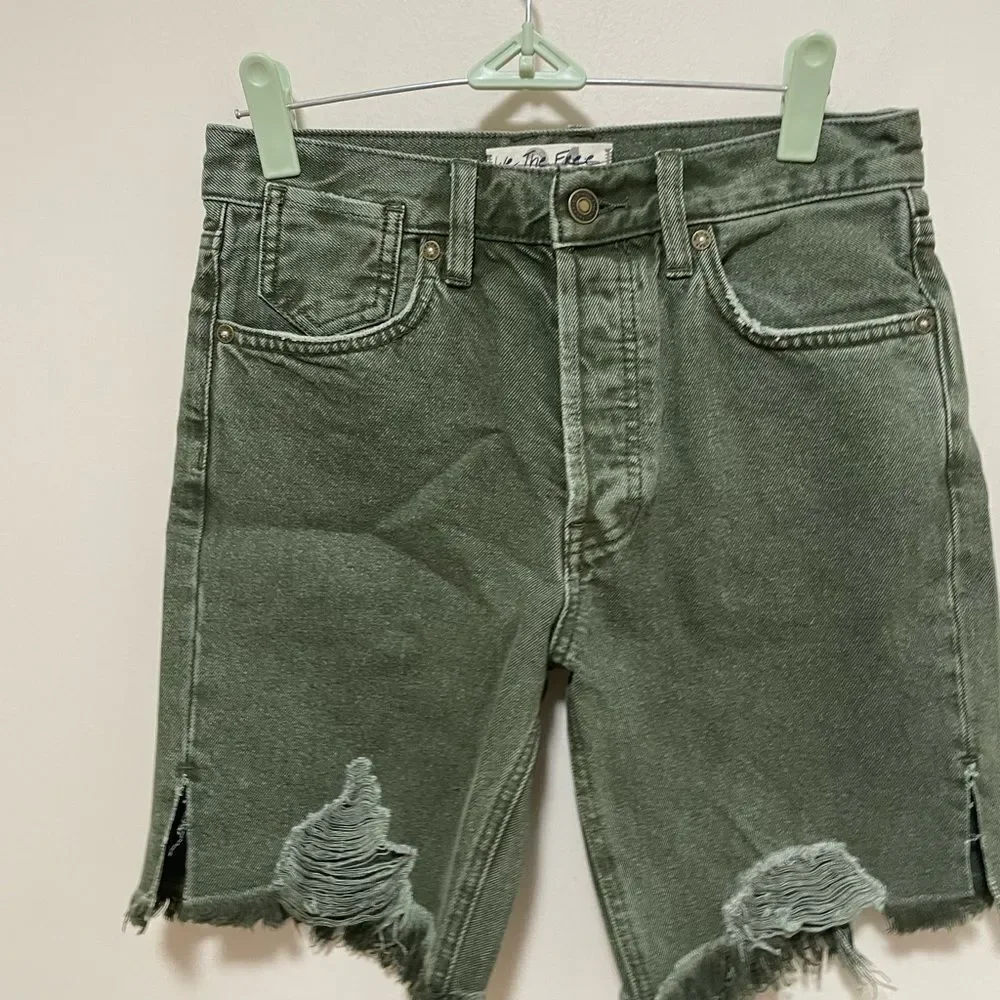 New We The Free Denim Bermuda Shorts Free People Women Size 24